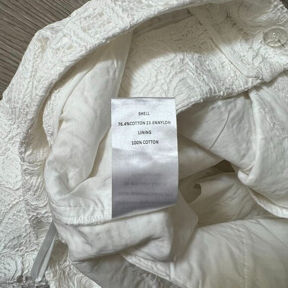 NWOT Shorts Women's Size 6 White Lace High Rise Zip Lined Cotton Blend W30 - Picture 6 of 6